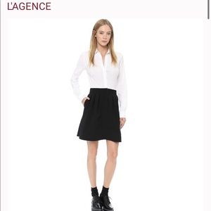L’agence mixed media combo flare dress